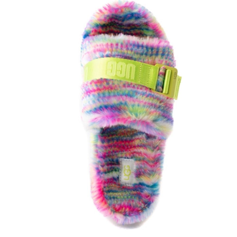 UGG Fluffita Pixelate Slide Sandal - Multicolor sz 6 New - Picture 7 of 9